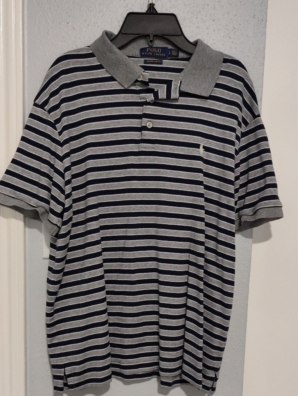 Polo by Ralph Lauren Gray & Navy Striped Short-Sleeve Polo